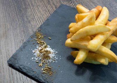McCain Foods bistro chips served on a slate of stone