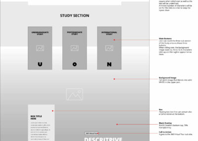 home page wireframe first section